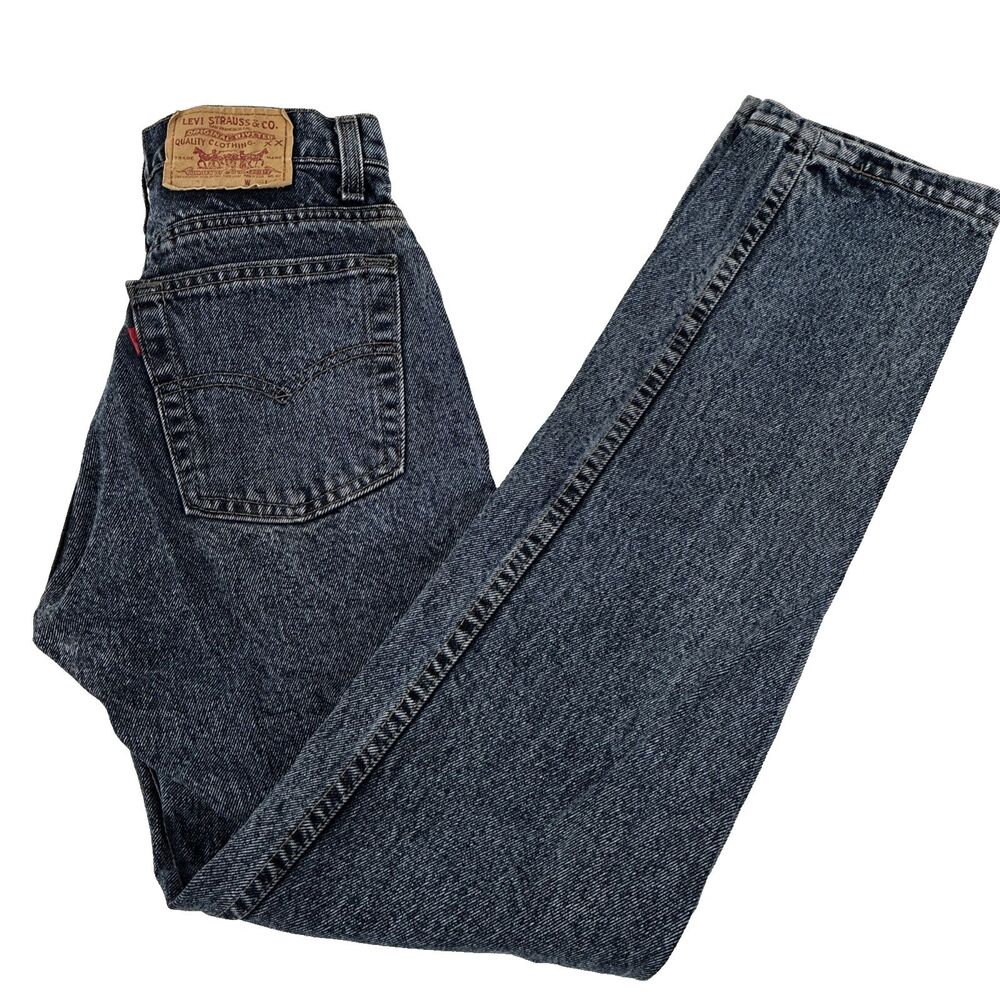 Vtg 80’s Mens Levi’s Blank Red Tab Dark Wash Jeans Sz 29x32 505 4865 Acid Washed